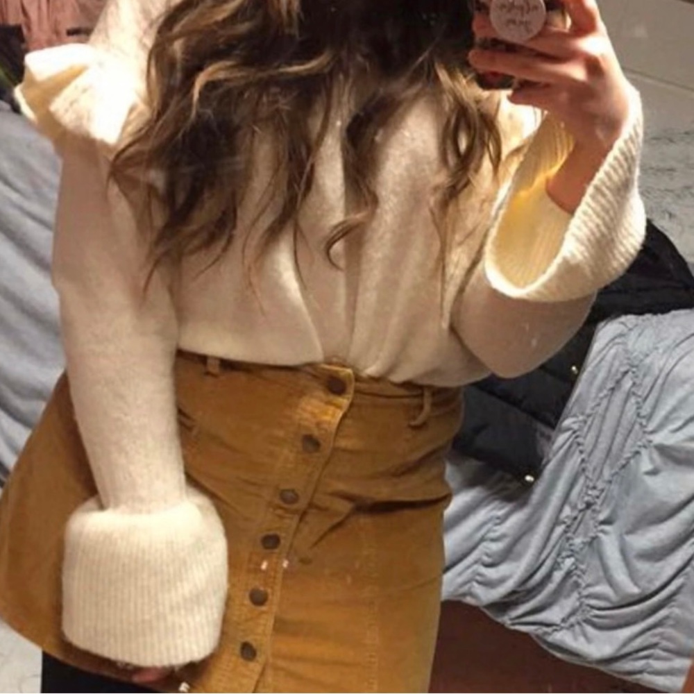 Cream Ruffle Sweater - Picture 6 of 6